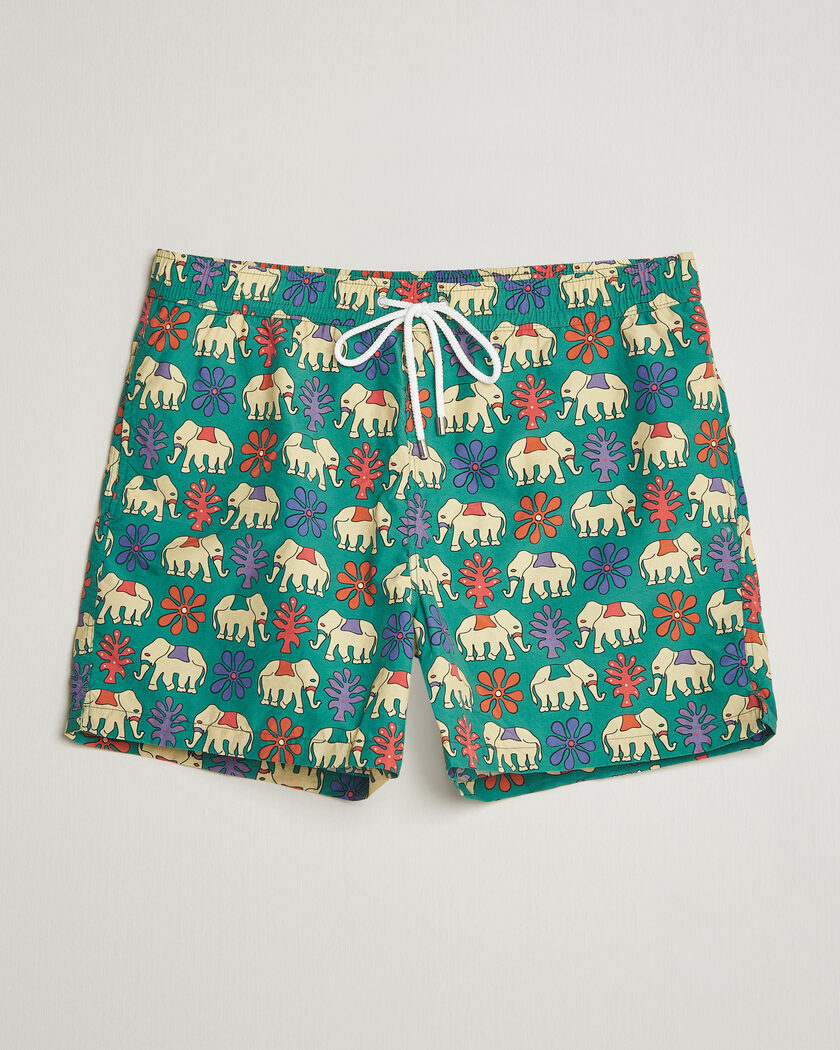 Drake's Elephants Drawstring Swimshorts Green – Verde