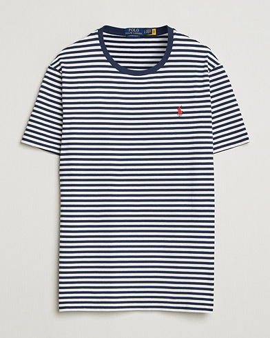 Polo Ralph Lauren Crew Neck Striped T-Shirt Newport Navy/White – Azul