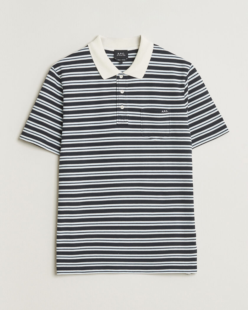 A.P.C. Oscar Striped Polo Dark Navy – Azul