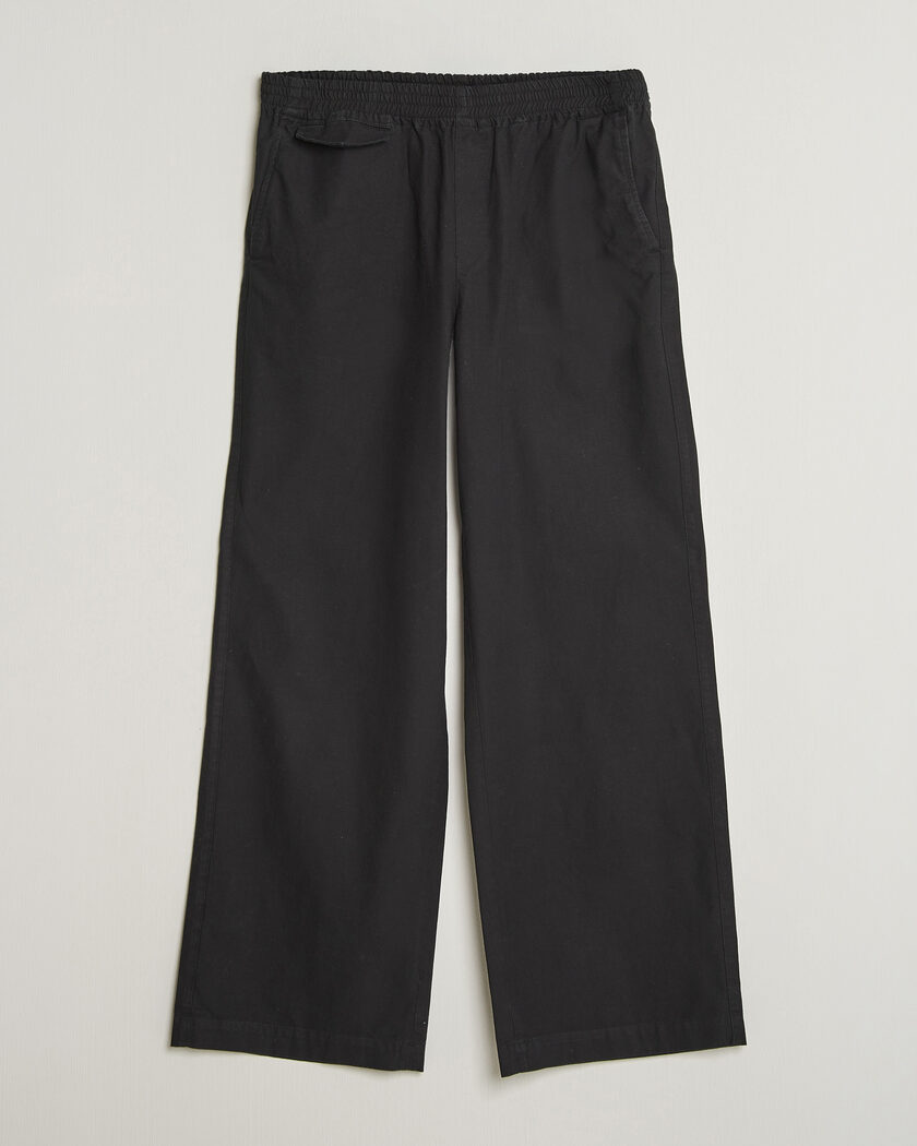 A.P.C. Lou Cotton/Linen Drawstring Trousers Faded Black – Negro