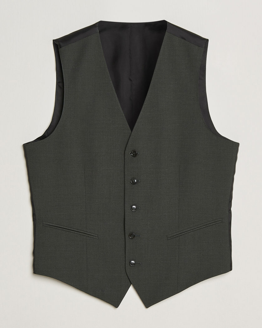 Tiger of Sweden Winston Wool Travel Waistcoat Olive Extreme – Verde