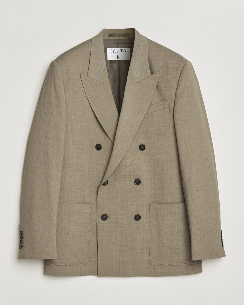 Filippa K Michael Wool Double Breasted Blazer Light Driftwood – Beige
