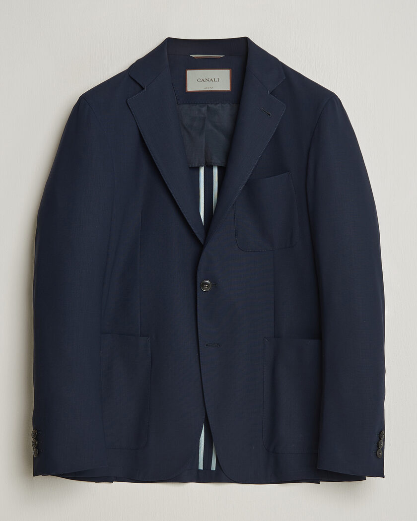 Canali Unconstructed Impeccabile Wool Blazer Navy – Azul