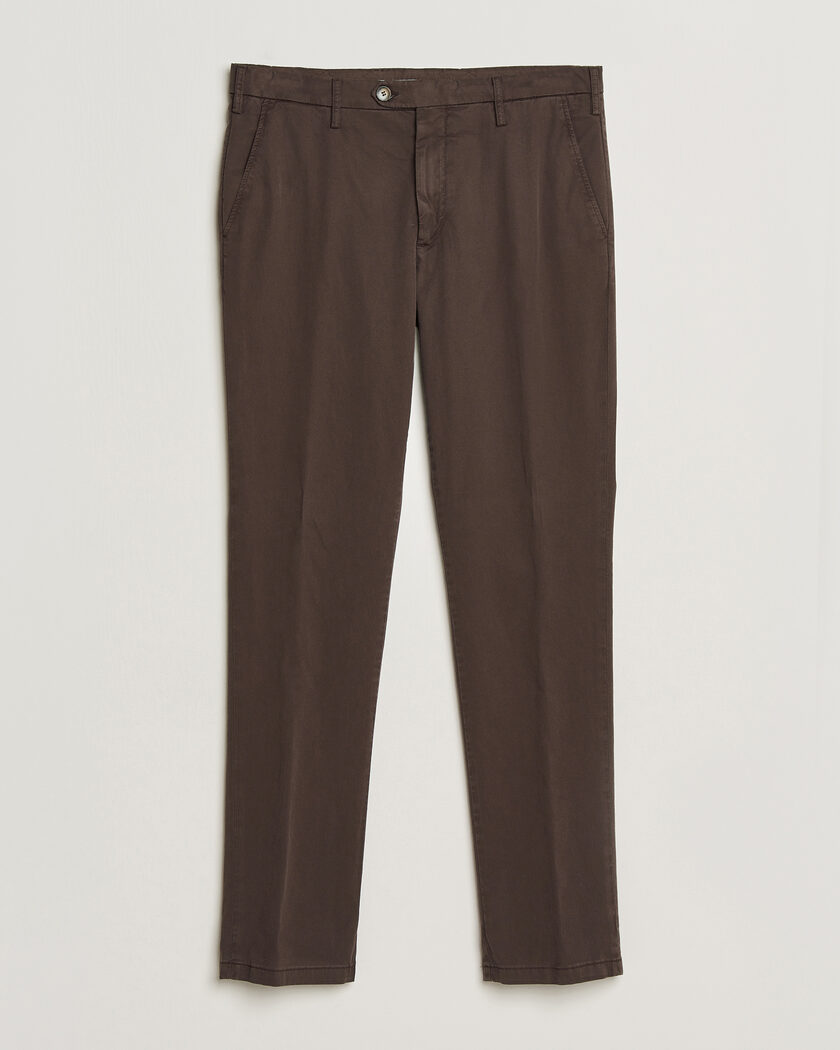 Canali Regular Fit Cotton/Stretch Chinos Dark Brown – Marrón