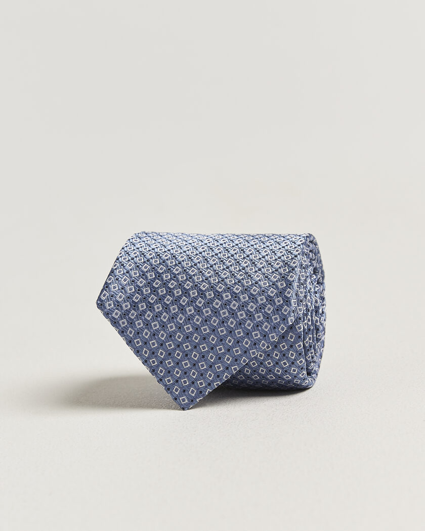 Canali Micro Structure Silk Tie Light Blue – Azul