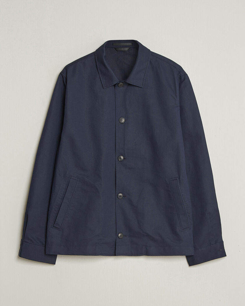 Sunspel Cotton/Linen Jacket Navy – Azul