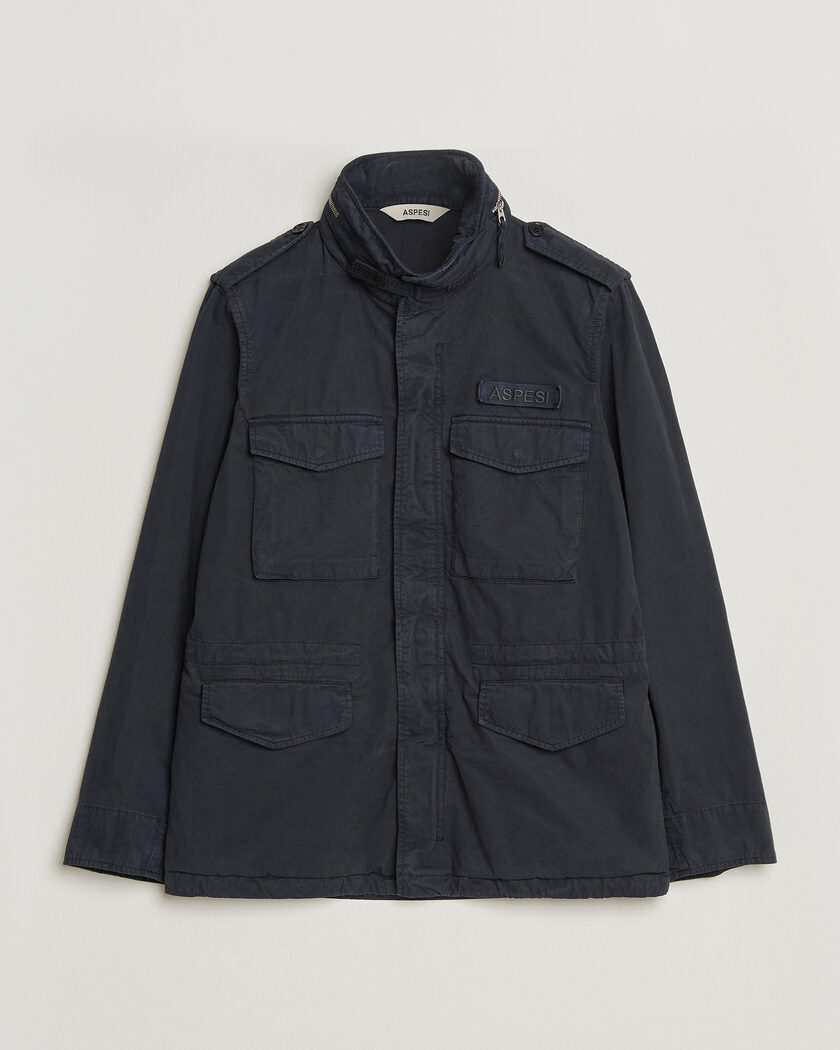 Aspesi Washed Cotton Field Jacket Navy – Azul
