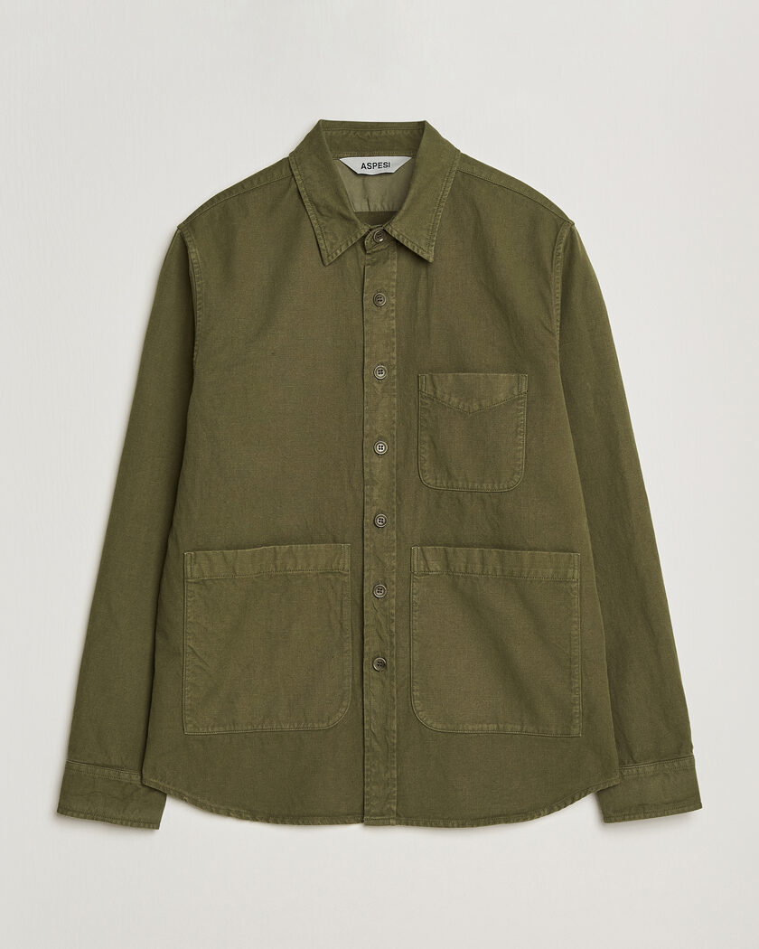 Aspesi Garment Dyed Utility Shirt Military – Verde