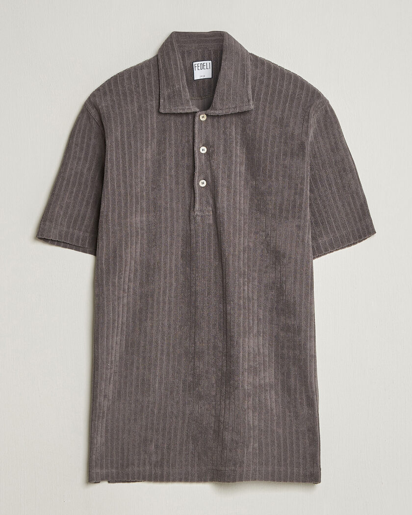 Fedeli Rib Terry Polo Taupe – Marrón