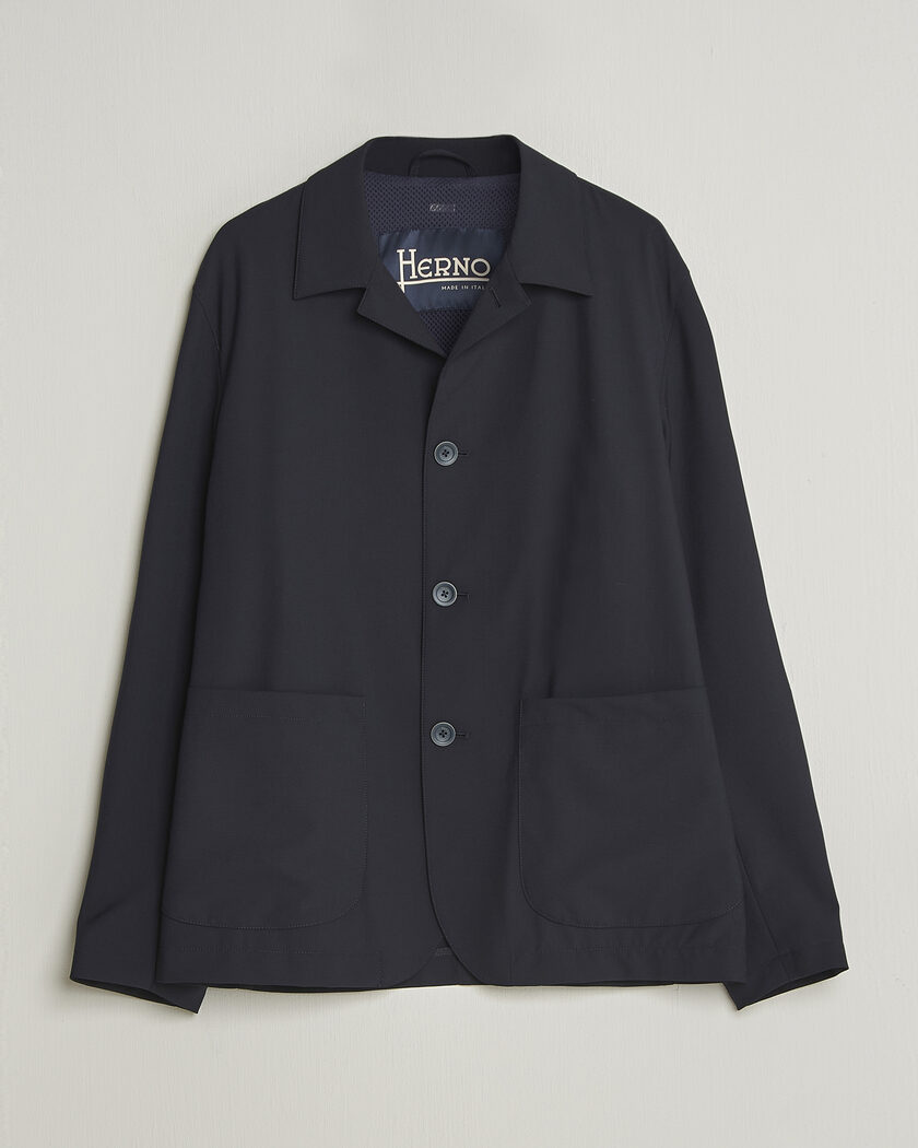 Herno Travel Wool Chore Jacket Navy – Azul