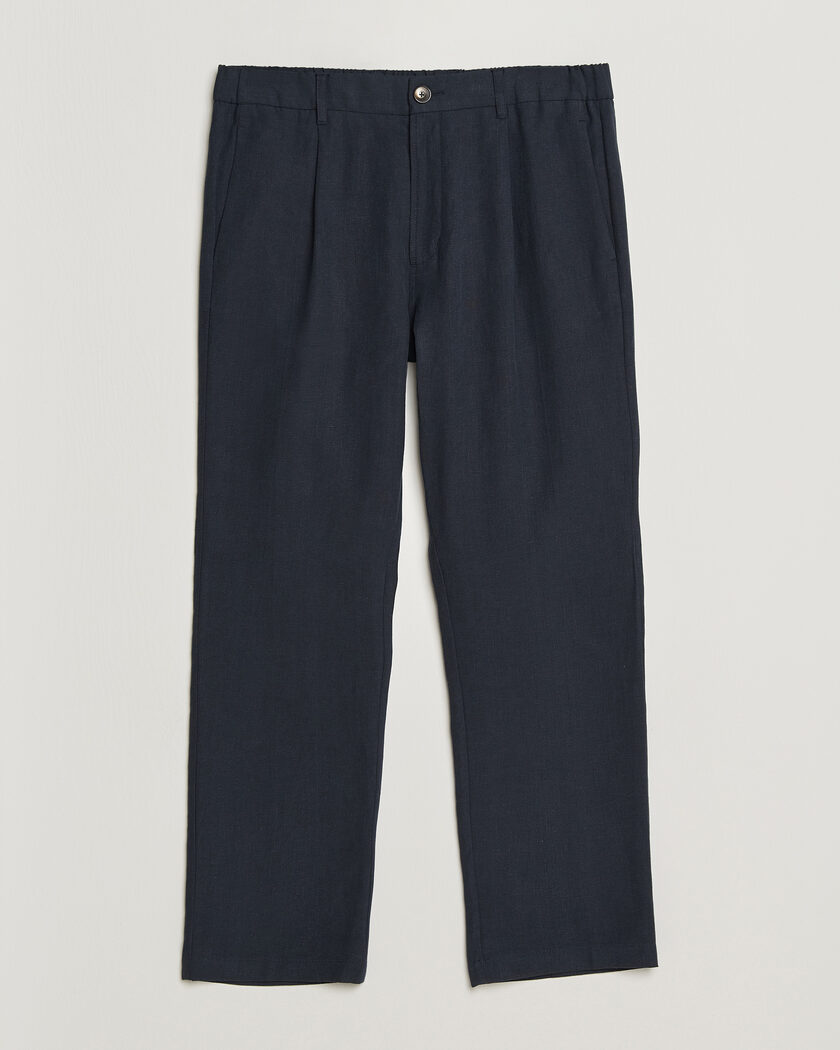 Herno Cotton/Linen Drawstring Pants Navy – Azul
