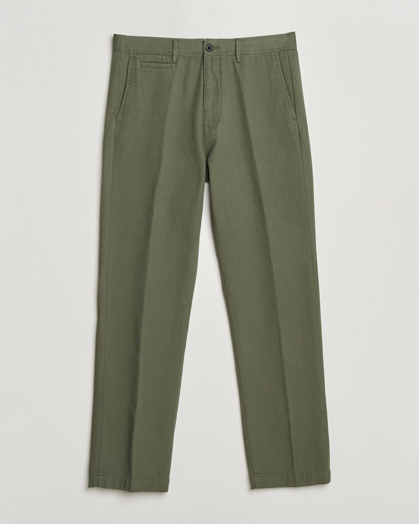 Incotex Regular Fit Uniform Cotton Slacks Military – Verde