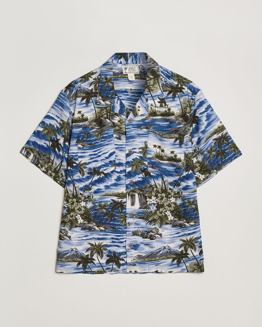 RRL Printed Camp Shirt Blue – Azul