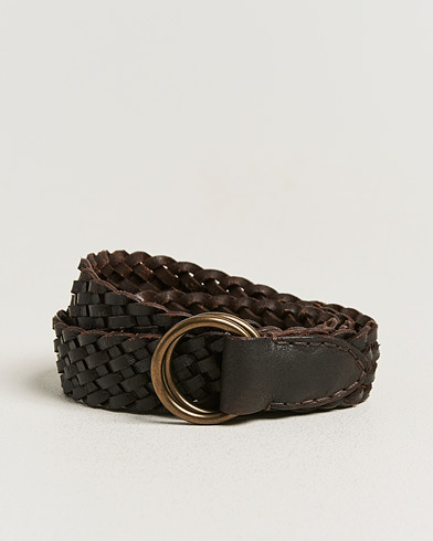 RRL Braided Belt Dark Brown – Marrón