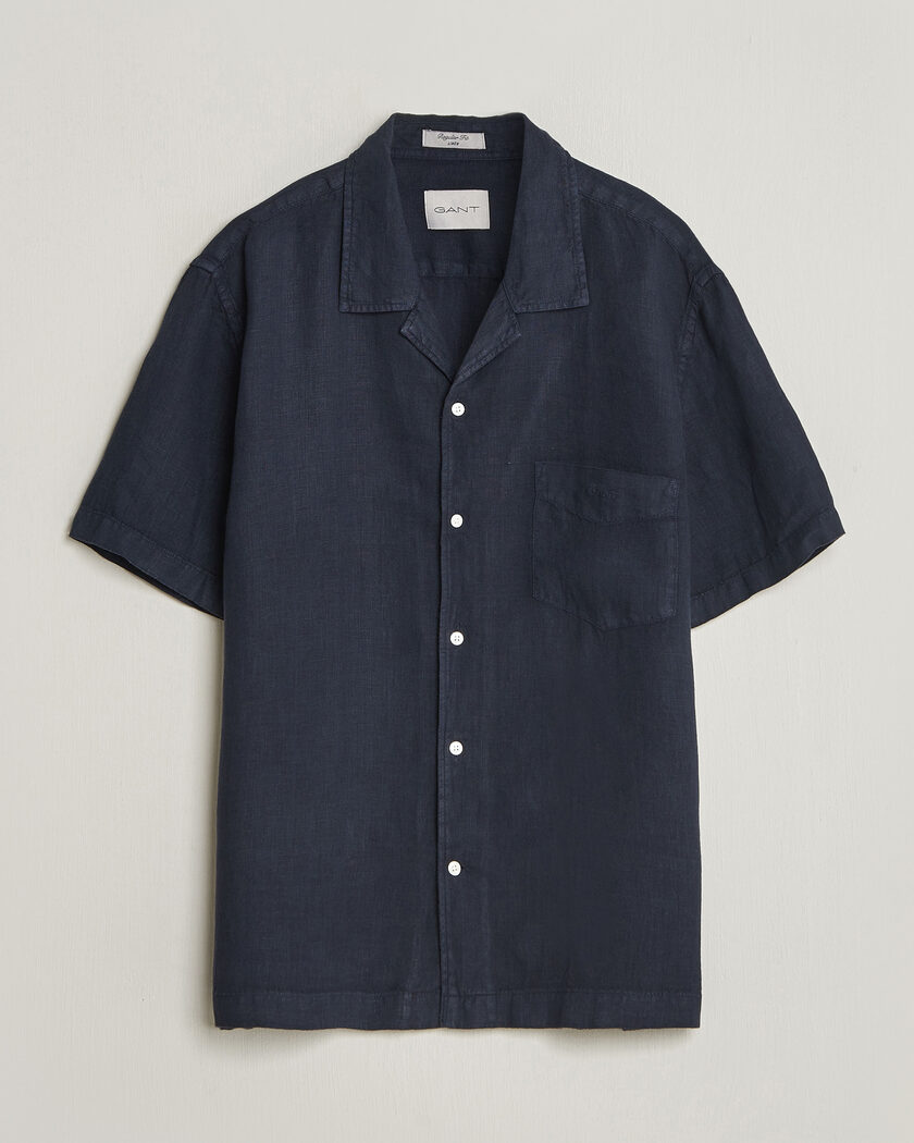 Gant Regular Fit Garment Dyed Resort Shirt Blue – Azul