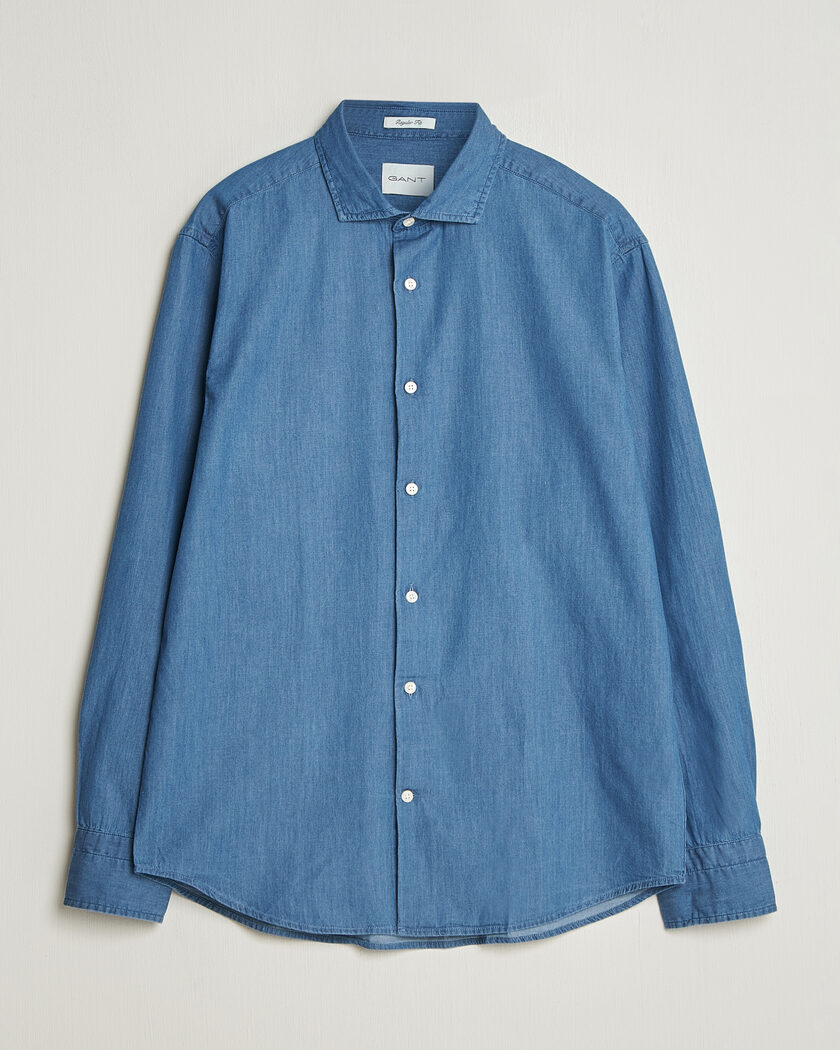 Gant Regular Fit Indigo Twill Shirt Semi Light Blue – Azul