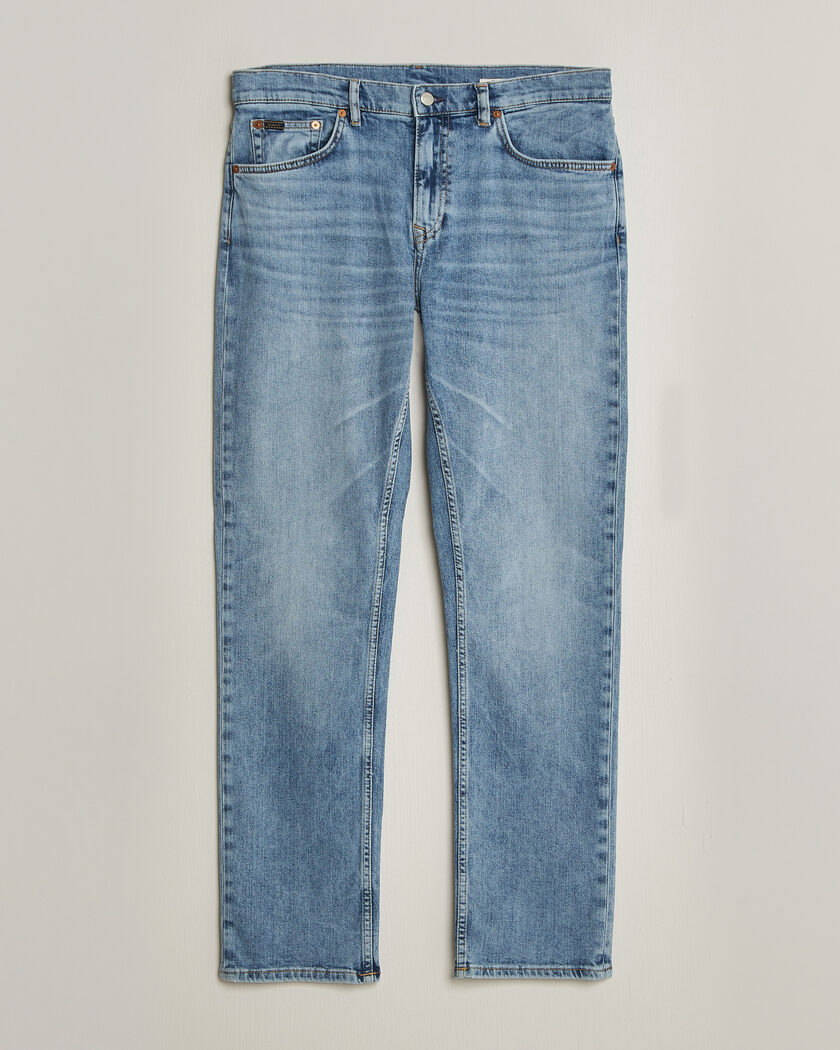 Gant Regular Fit Jeans Semi Light Blue Worn In – Azul