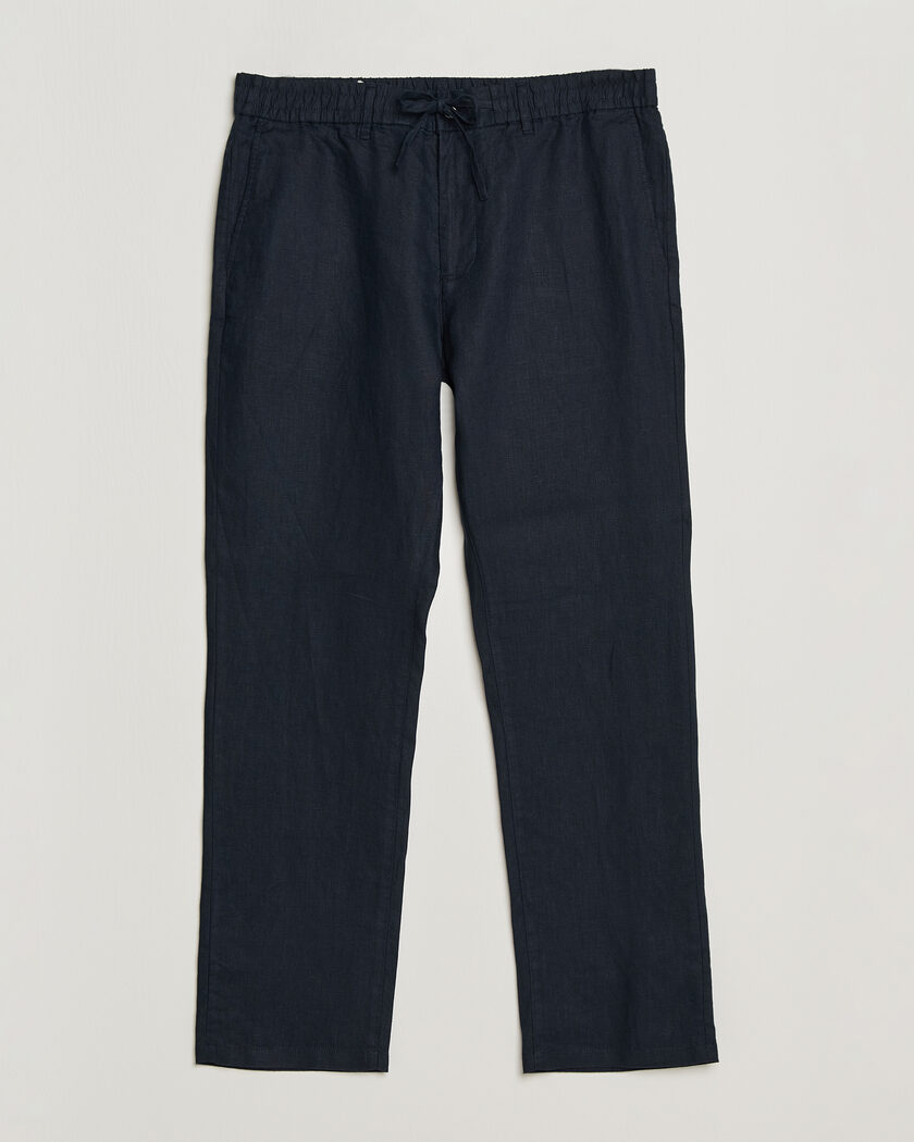 Gant Regular Fit Linen Drawstring Pants Evening Blue – Azul