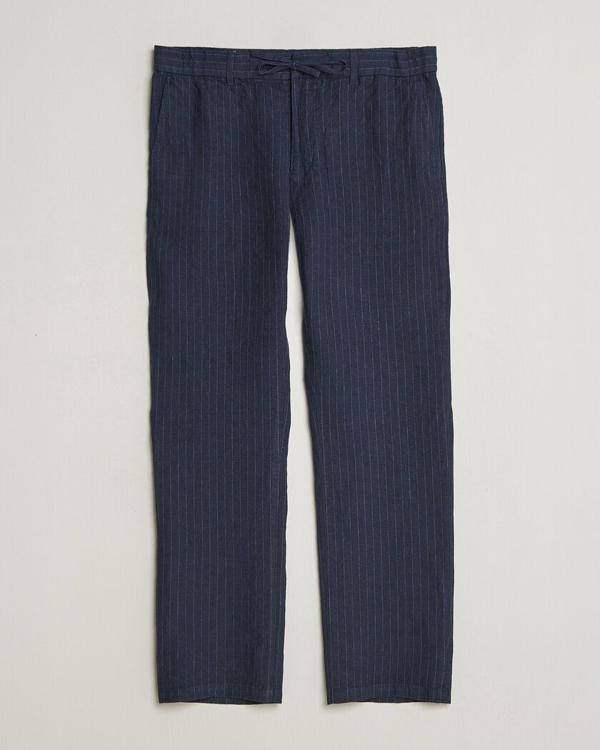Gant Regular Fit Stiped Linen Drawstring Pants Evening Blue – Azul