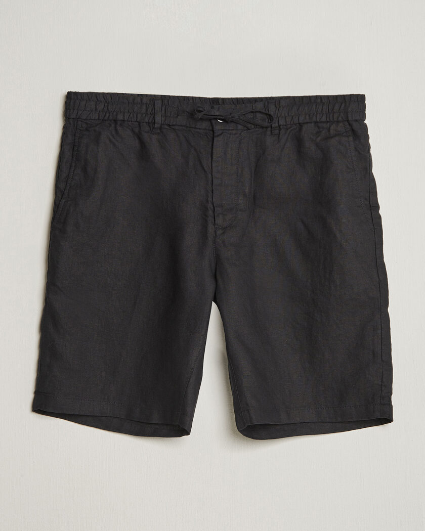 Gant Regular Fit Linen Drawstring Shorts Black – Negro