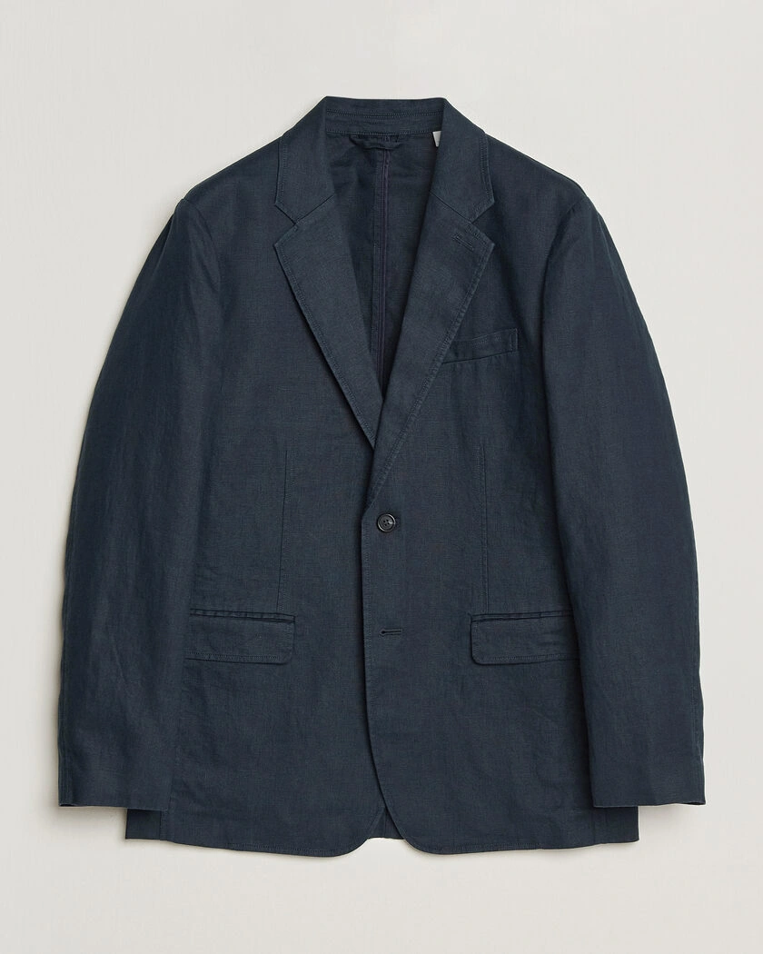 Gant Garment Dyed Linen Blazer Evening Blue – Azul