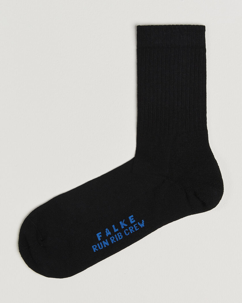 Falke Run Rib Crew Sock Black – Negro