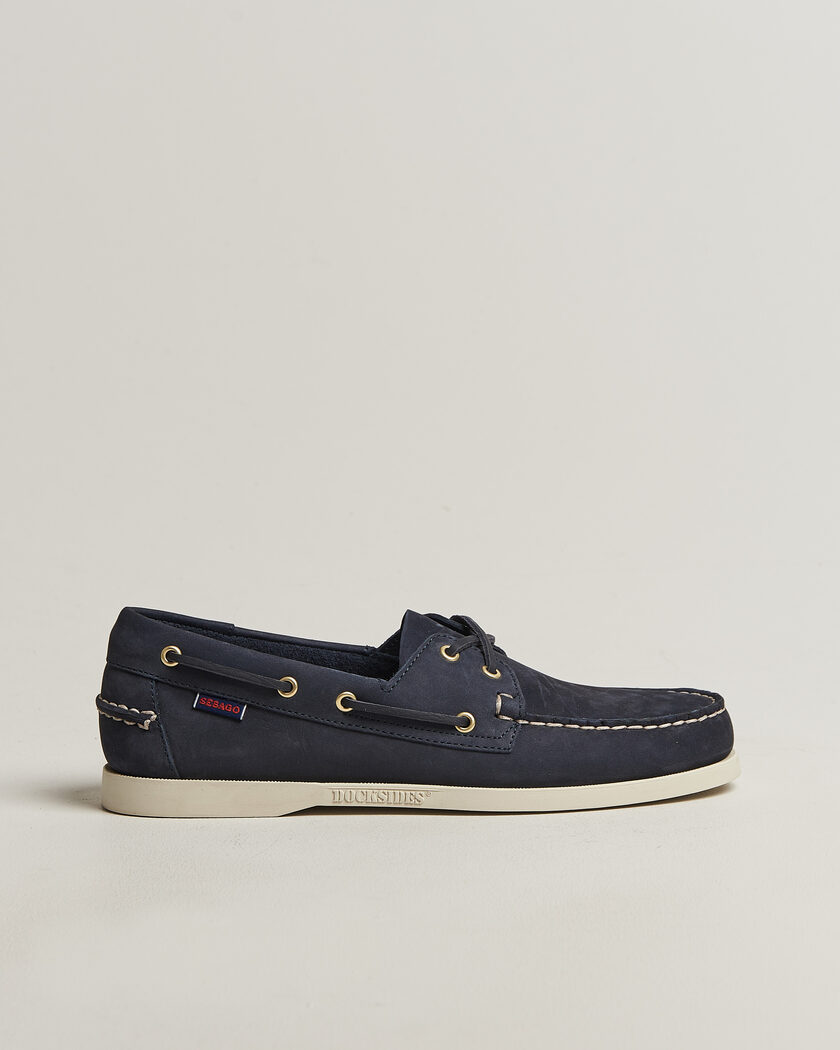 Sebago Docksides Portland Nubuck Boat Shoe Blue Navy – Azul