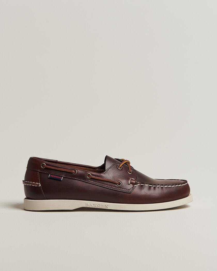 Sebago Docksides Portland Waxed Boat Shoe Dark Brown – Marrón