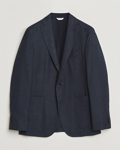 Boglioli K Jacket Wool Hopsack Blazer Dark Blue – Azul