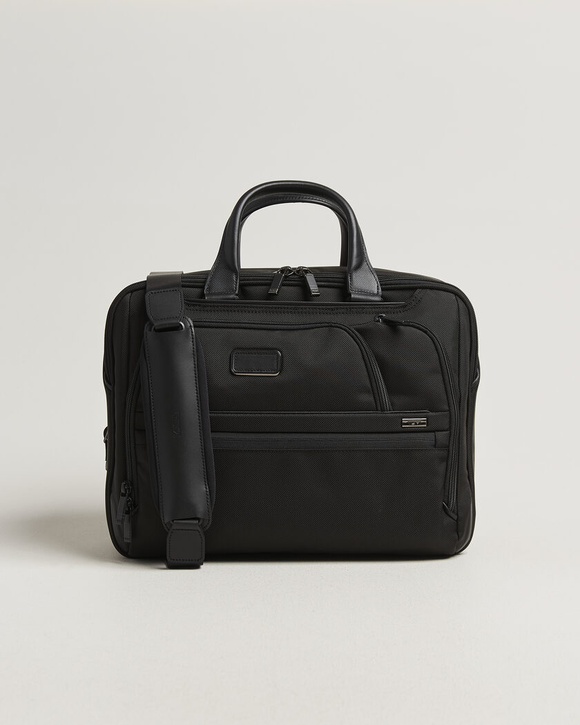 TUMI Alpha 4 Expandable Medium Briefcase Black – Negro