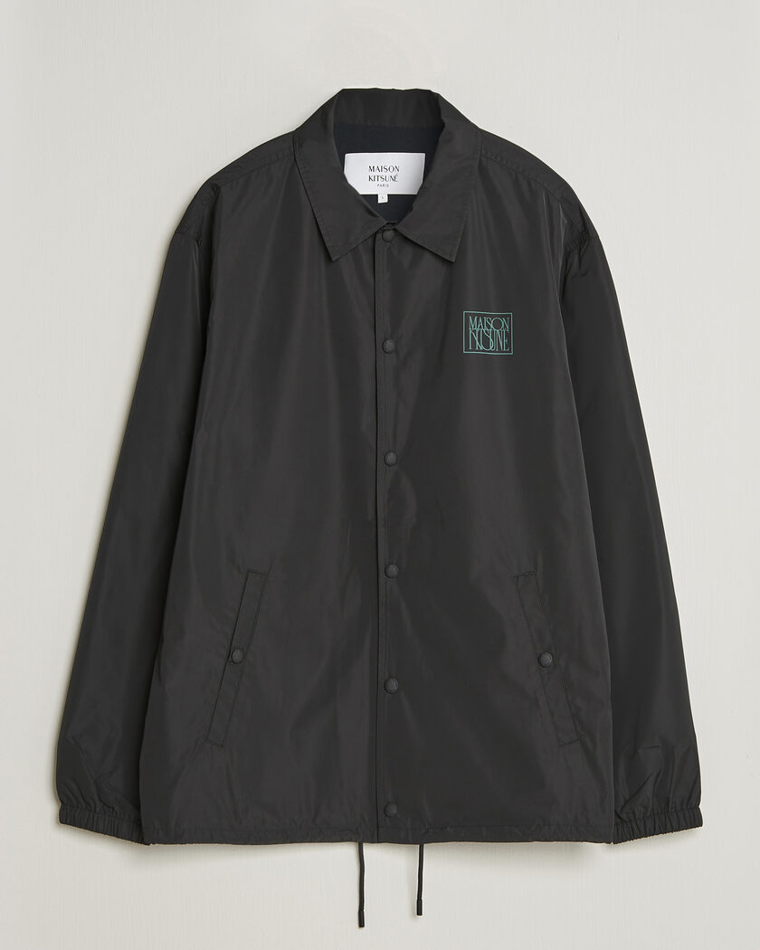 Maison Kitsuné Tonal Fox Head Coach Jacket Black – Negro