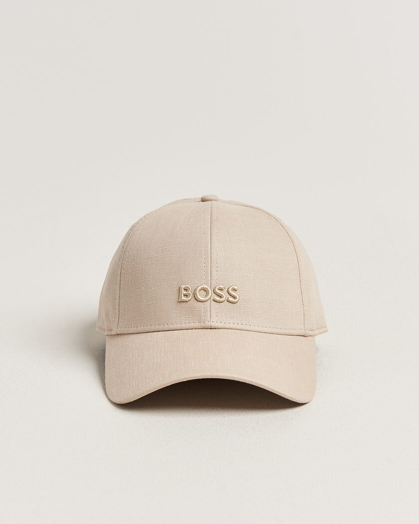 BOSS BLACK Zed Linen Cap Open Beige – Beige
