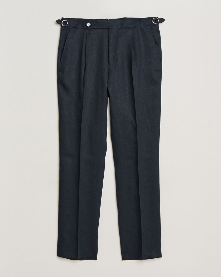BOSS BLACK Perino Linen Suit Trousers Dark Blue – Azul