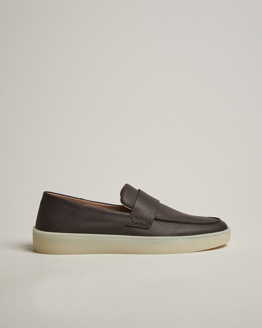 BOSS BLACK Randal Leather Loafer Dark Brown – Marrón