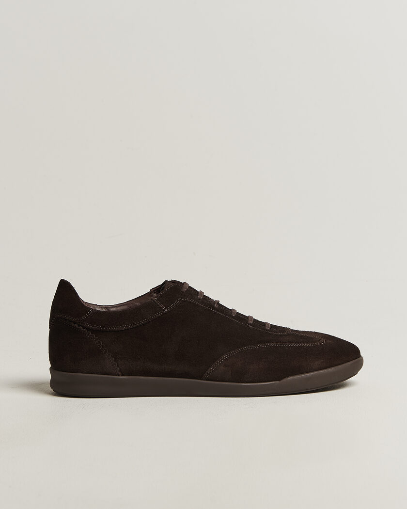 Loake Shoemakers Loake 1880 Mayfair Suede Dress Sneaker Dark Brown – Marrón