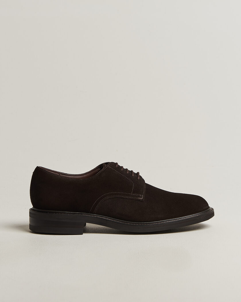 Loake Shoemakers Barbican Suede Derby Dark Brown – Marrón