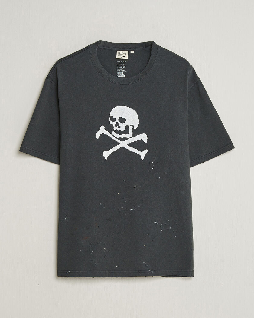 orSlow Vintage Skull Print T-Shirt Black – Negro