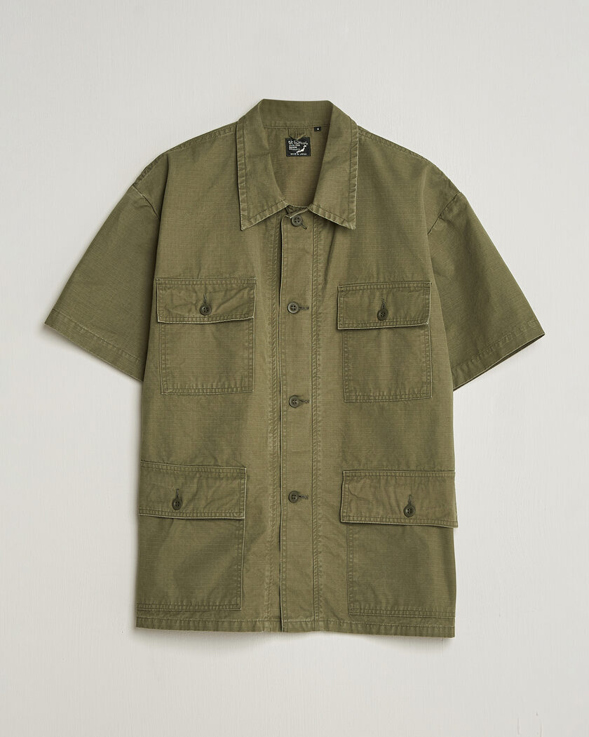 orSlow Short Sleeve Utility Shirt Army Green – Verde