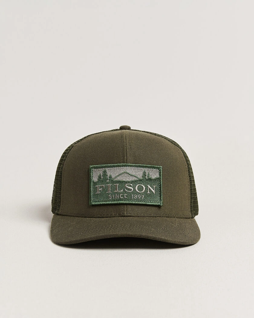 Filson Scenic Waxed Logger Mesh Cap Otter Green – Verde