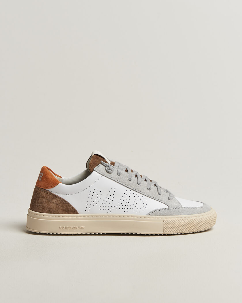 P448 Soho Leather/Suede Sneaker White/Grey – Blanco