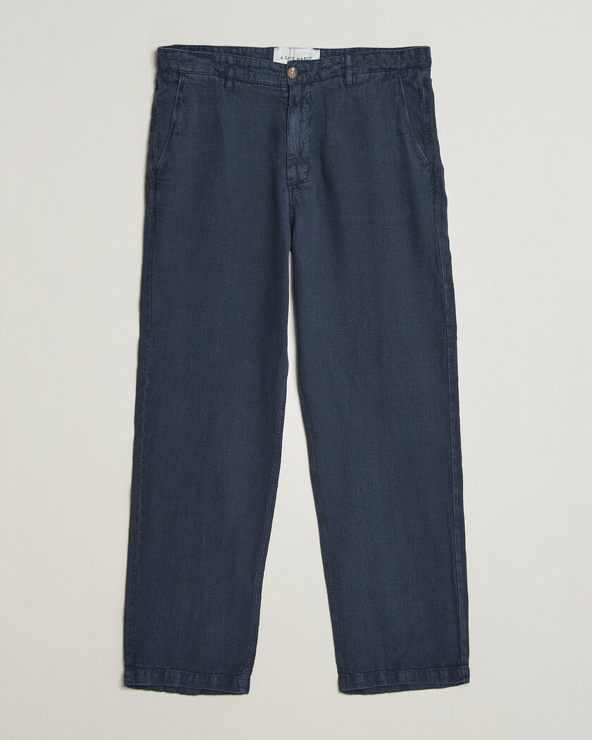 A Day's March Redwood Linen Trousers Navy – Azul