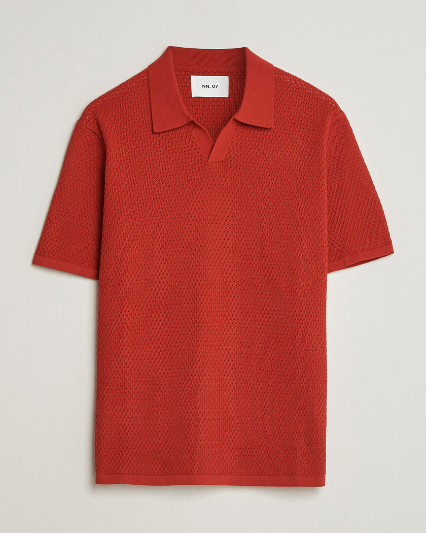 NN07 Paul Knitted Polo Sienna Heat – Rojo