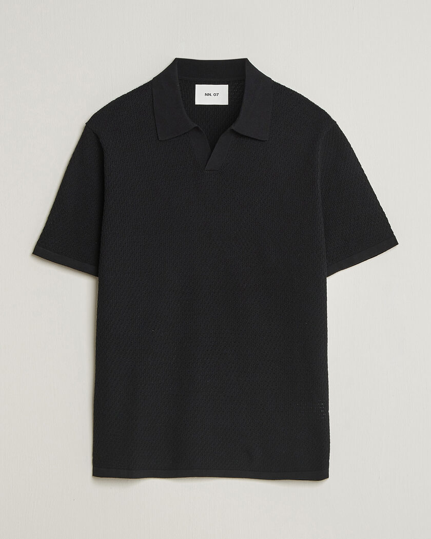NN07 Paul Knitted Polo Black – Negro