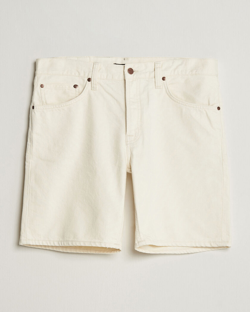 Nudie Jeans Seth Denim Shorts Everivory – Blanco