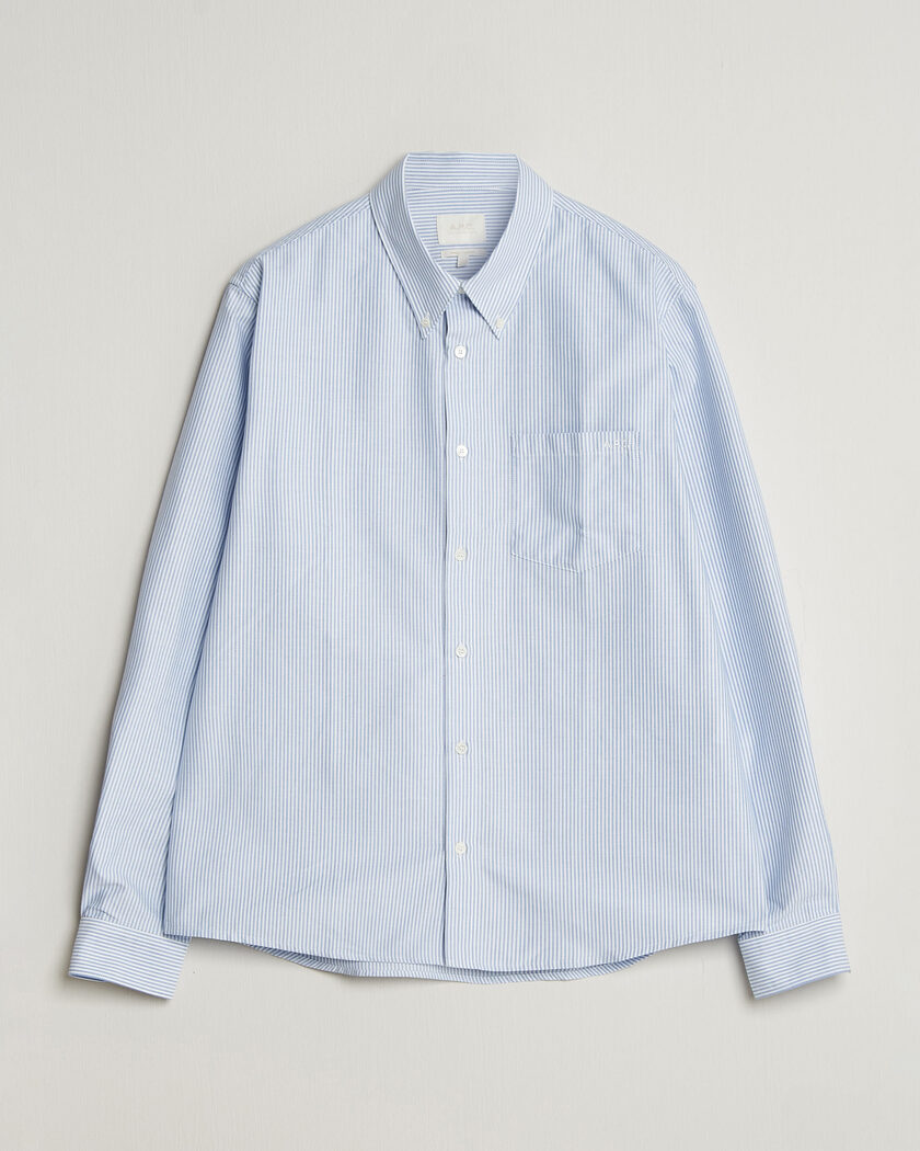 A.P.C. Greg Striped Oxford Shirt Blue/White – Multicolor