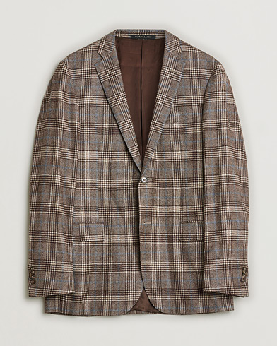 Pre-owned Corneliani Check Wool Blazer Brown 52 – Marrón