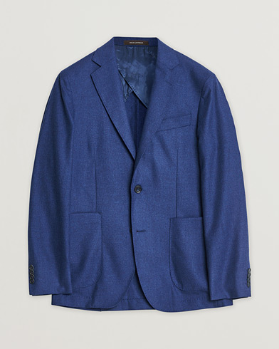 Pre-owned Oscar Jacobson Einar Cashmere Flannel Blazer Blue 44 – Azul