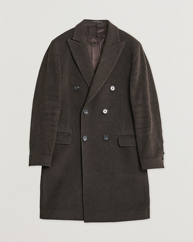 Pre-owned Oscar Jacobson Sebastian Wool/Cashmere Double Breasted Coat Brown 48 – Marrón