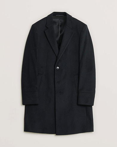 Pre-owned HUGO Cashmere Coat Black 46 – Negro
