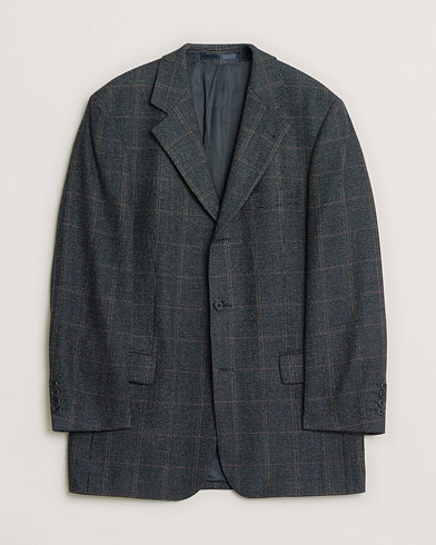 Pre-owned BOSS Vintage Wool Checked Blazer Navy 48 – Azul